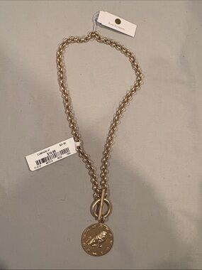 True to Form Gold-Tone Lion Coin Pendant Necklace